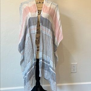Striped Pink and Gray Coverup